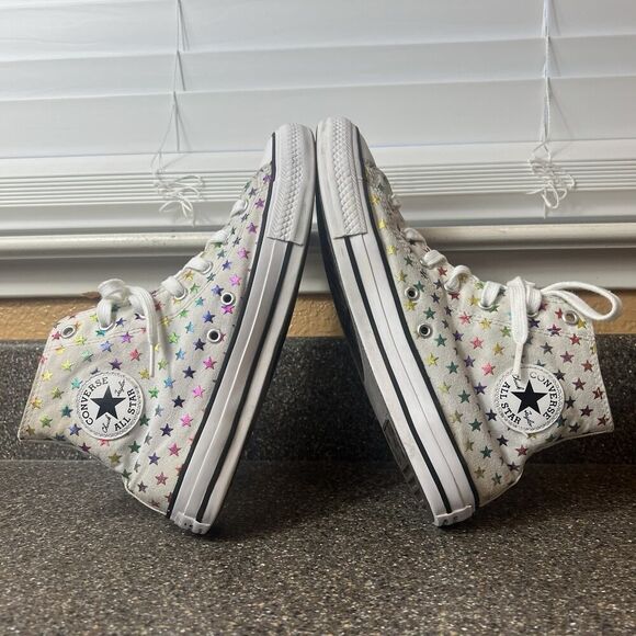 Converse All Star Hi Top Women 8 Multicolor Star Canvas Sneaker Lace Up Junior 6 - Picture 6 of 11